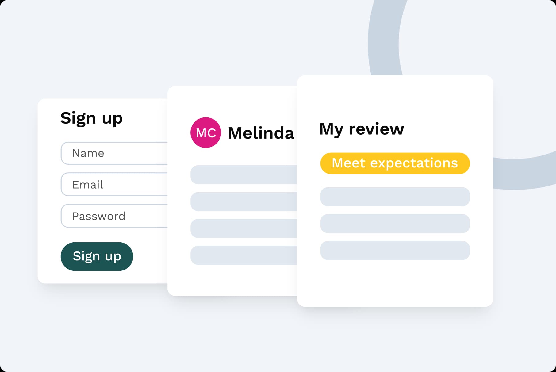 Onboarding flow mock